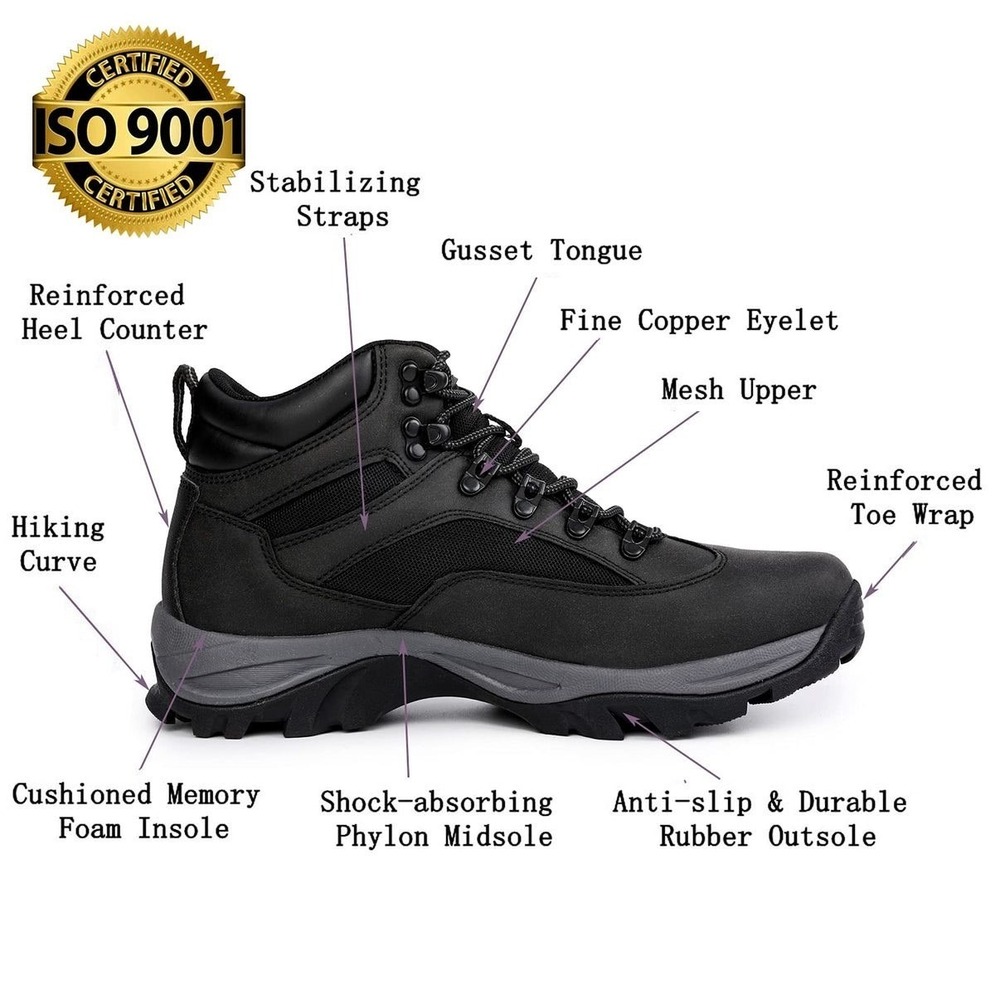 CC-Los Mens Waterproof Hiking Boots Outdoor Relaxed Fit Lightweight Black 14 - Picture 14 of 15